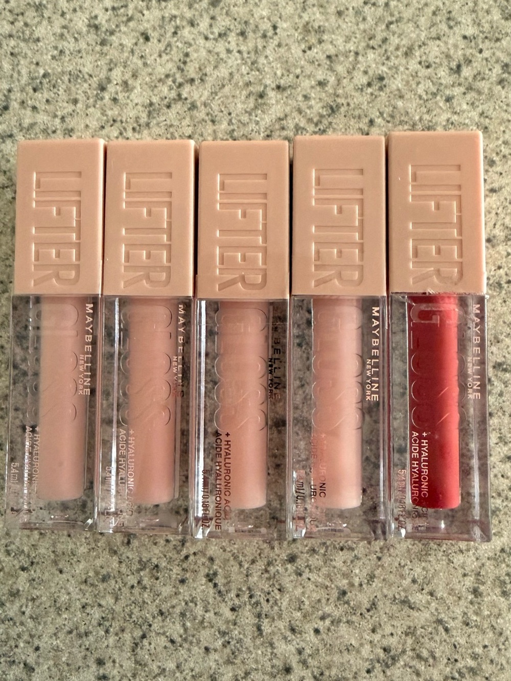 New/Sealed Maybelline Lifter Gloss Set in Nude and Red Shades